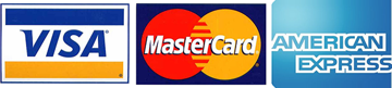 Visa, Mastercard and American Express accepted